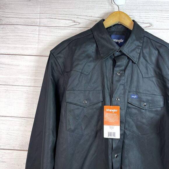 Wrangler Cowboy Cut Pearl Snap Button Up Shirt Western Classic Fit Size L NWT - Picture 3 of 11